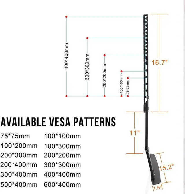 Alt view image 6 of 7 - Heavy Duty Universal Tiltable Desktop TV LCD  Stand Flat Screen TV L Shape Base Bracket VESA up to 600*400