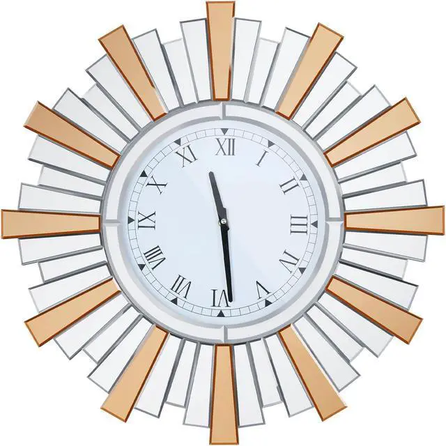 Alt view image 5 of 7 - 3D Retro Sunburst Mirrored Wall Clock Modern High-end Decorative Clock