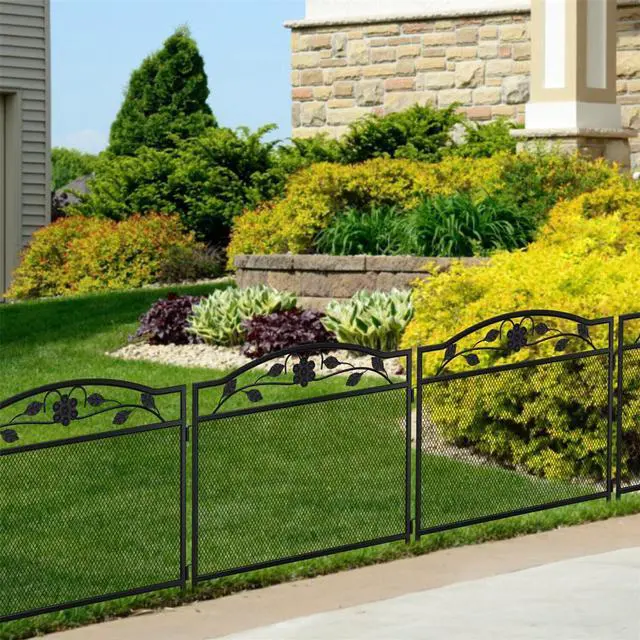 Alt view image 4 of 7 - 5X Decorative Garden Fence Panel Rustproof Wire Metal Border Edging Dog Barrier