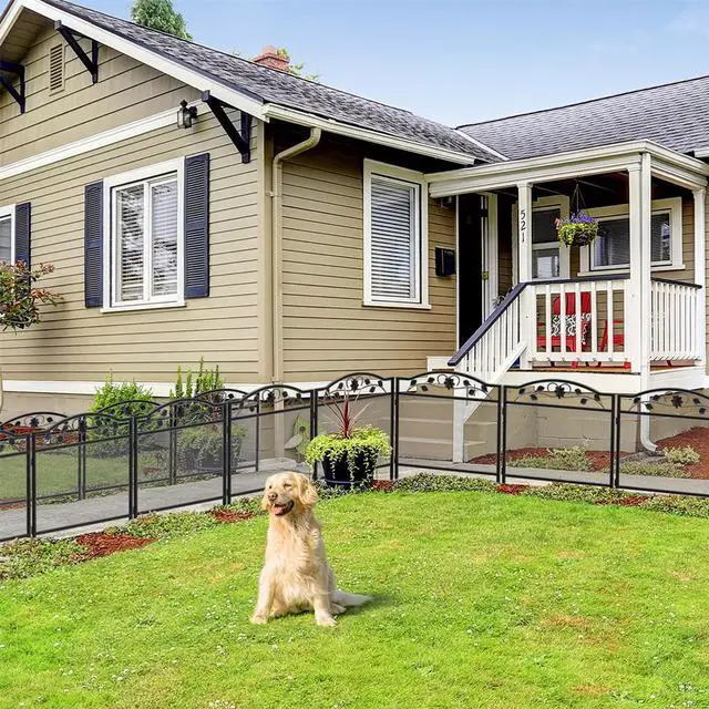 Alt view image 2 of 7 - 5X Decorative Garden Fence Panel Rustproof Wire Metal Border Edging Dog Barrier