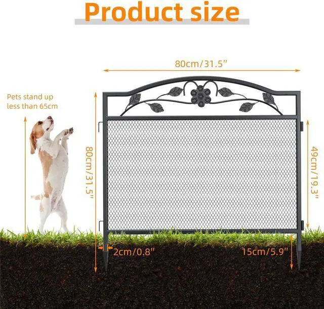 Alt view image 6 of 7 - 5X Decorative Garden Fence Panel Rustproof Wire Metal Border Edging Dog Barrier