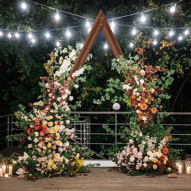 Main image of Heavy Duty Wooden Wedding Arch Frame Thicken Triangle Backdrop Stand Party Props Indoor Outdoor