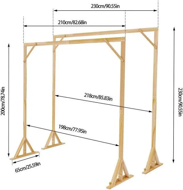 Alt view image 7 of 7 - 2 Pack Rustic Wooden Wedding Arch Stand Holiday Festive Proposal Backdrop Archway Dec
