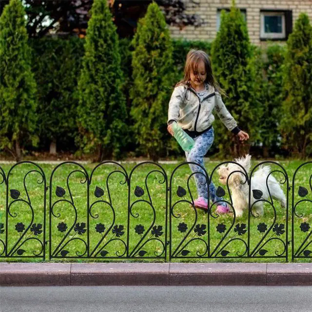 Alt view image 3 of 7 - 5X Decorative Garden Fence Panel Rustproof Wire Metal Border Edging Dog Barrier