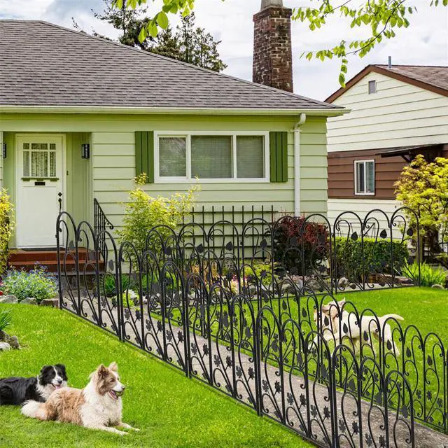 Alt view image 2 of 7 - 5X Decorative Garden Fence Panel Rustproof Wire Metal Border Edging Dog Barrier