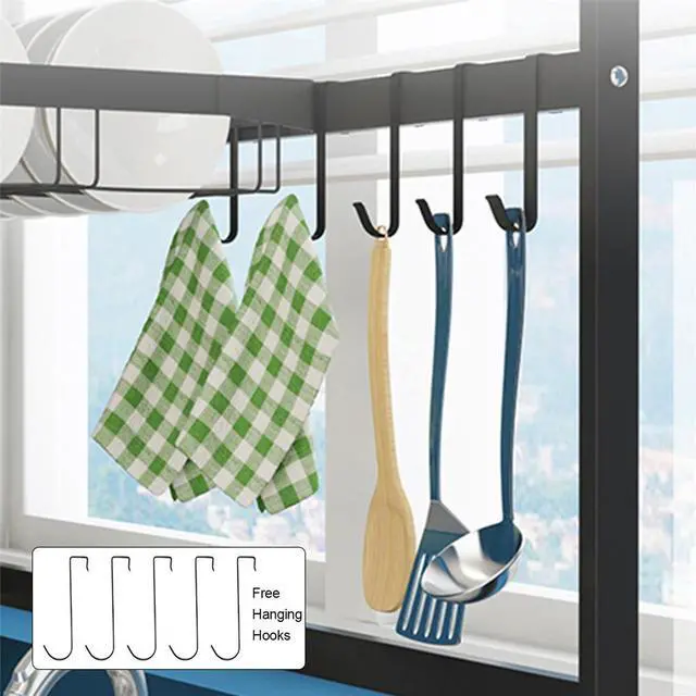 Alt view image 4 of 7 - Adjustable Over Sink Dish Drainer Drying Rack Stainless Steel  Kitchen Utensils Holder