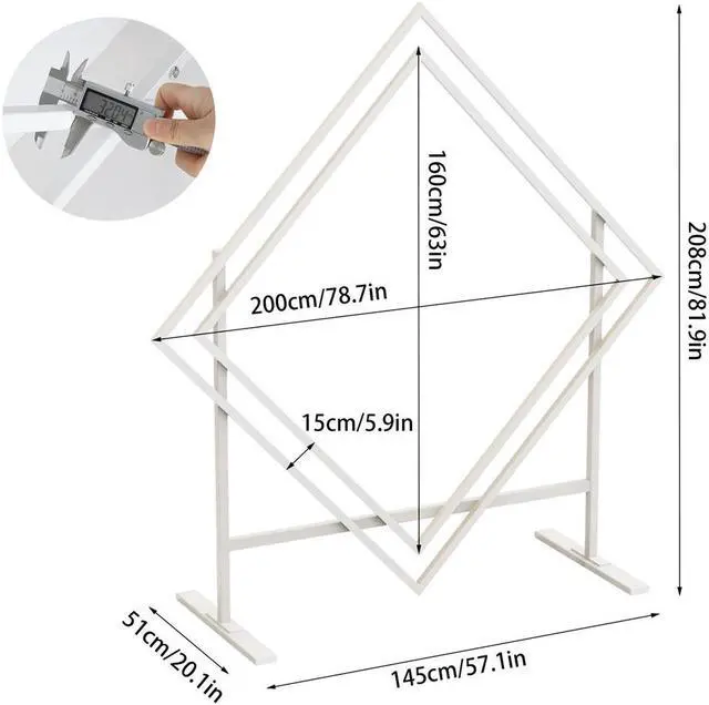 Alt view image 7 of 7 - Heavy Duty Geometric Outdoor Wedding Stand Backdrop Arch Frame Flower Balloon Rack Decor