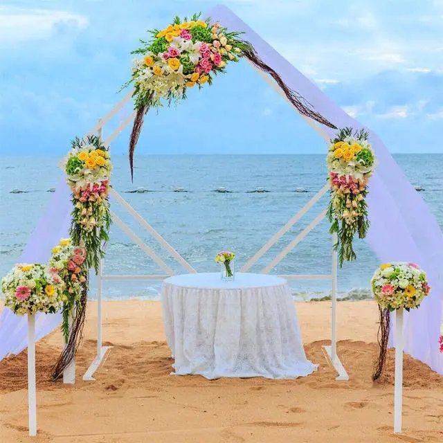 Alt view image 3 of 7 - Heavy Duty Geometric Outdoor Wedding Stand Backdrop Arch Frame Flower Balloon Rack Decor