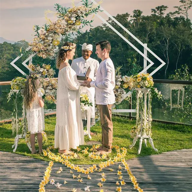 Main image of Heavy Duty Geometric Outdoor Wedding Stand Backdrop Arch Frame Flower Balloon Rack Decor