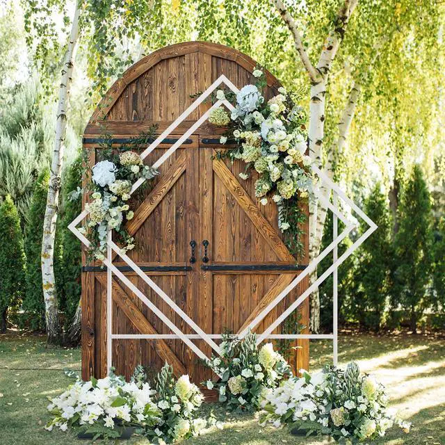 Alt view image 5 of 7 - Heavy Duty Geometric Outdoor Wedding Stand Backdrop Arch Frame Flower Balloon Rack Decor