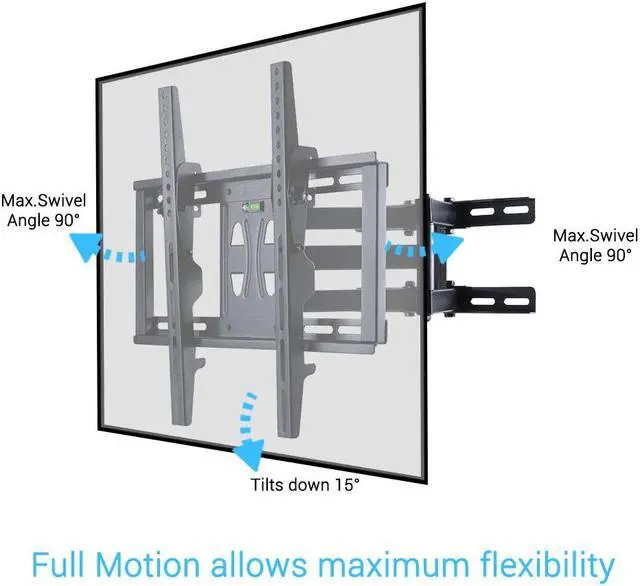 Alt view image 7 of 7 - Heavy Duty Full Motion Swivel Double Arm Wall Mount TV Bracket 26'' to 55" Hang