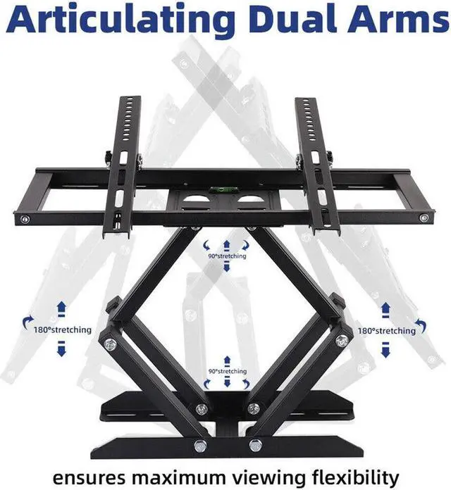 Alt view image 5 of 7 - Heavy Duty Full Motion Swivel Double Arm Wall Mount TV Bracket 26'' to 55" Hang