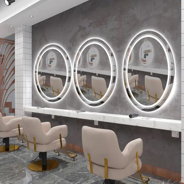 Alt view image 6 of 7 - Large Oval  LED Backlit Light Bathroom Mirror Antifog  Wall Mount Dimmable Makeup Mirror