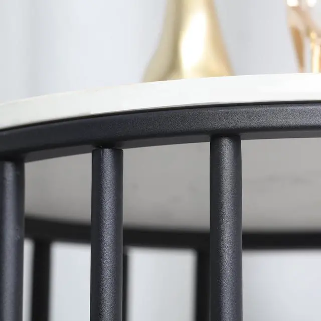 Alt view image 6 of 7 - Charming  Marble Round Side Table Gold End Table Modern  Accent Coffee Table Black