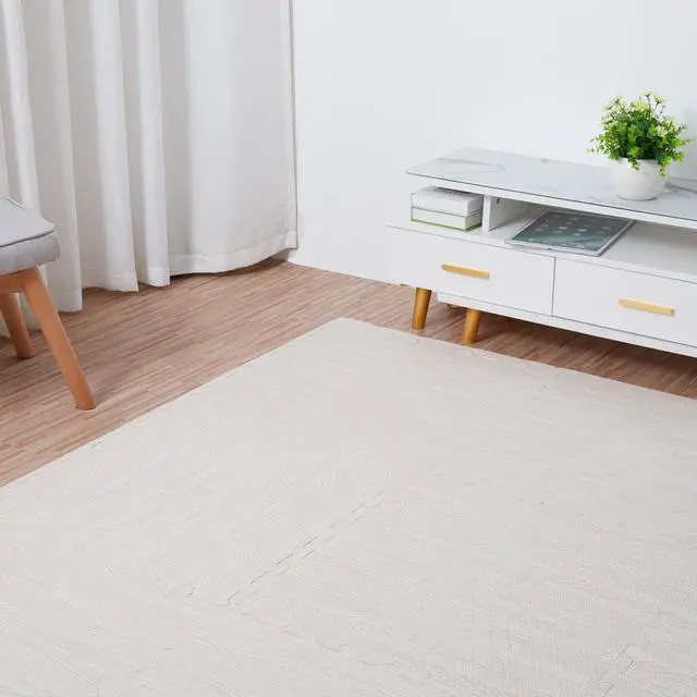 Alt view image 2 of 7 - 12 Tile Thick Wood Grain Floor Mats Foam Interlocking Flooring Mats Tile
