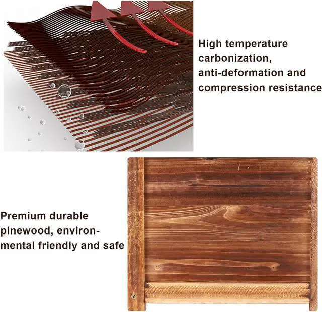 Alt view image 5 of 7 - Solid Pine Wood Outdoor Raised Garden Bed Large Wood Planter Grow Box for  Flowers Vegetables