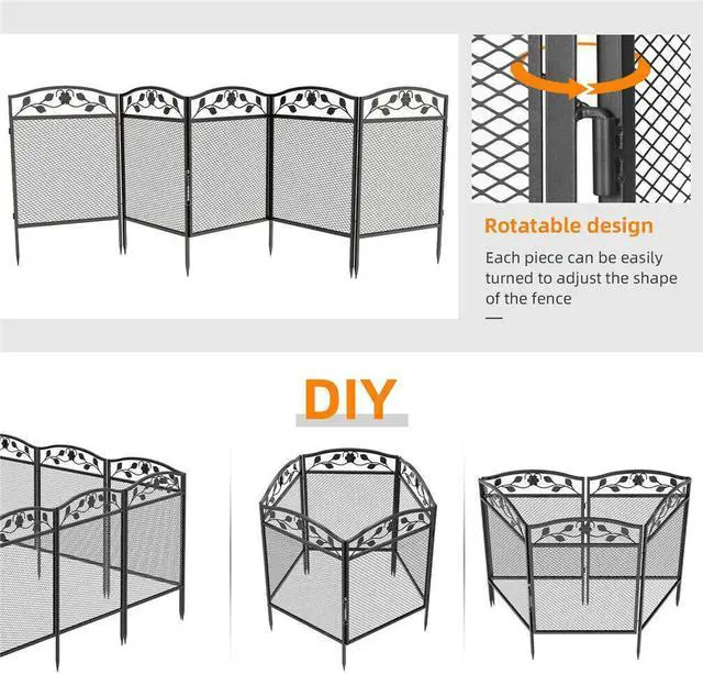 Alt view image 6 of 7 - 5x  Heavy Duty Metal Pet Playpen Rustproof Garden Fence Thicken Animal Barrier