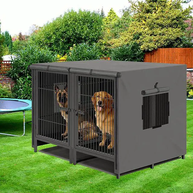 Alt view image 2 of 7 - Luxury Jumbo XL Dog Cage Metal Pet Crate Kennel House with Cover & Divider