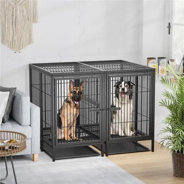 Alt view image 4 of 7 - Luxury Jumbo XL Dog Cage Metal Pet Crate Kennel House with Cover & Divider