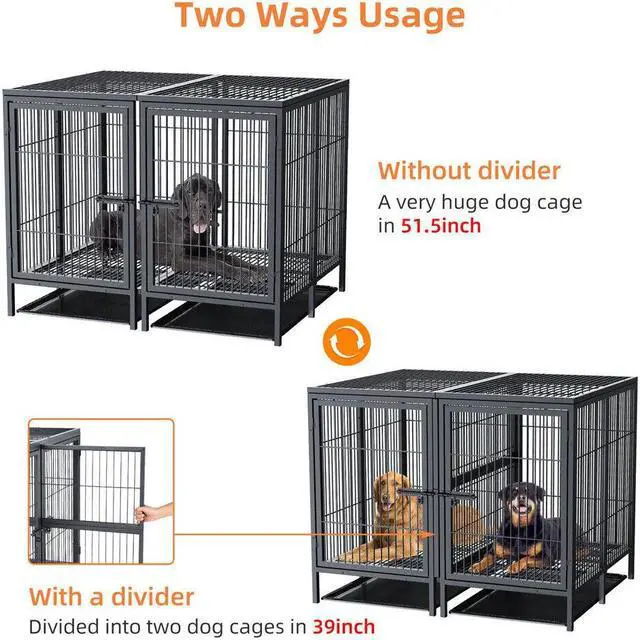 Alt view image 6 of 7 - Luxury Jumbo XL Dog Cage Metal Pet Crate Kennel House with Cover & Divider