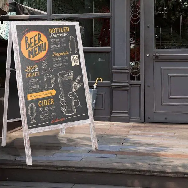 Alt view image 4 of 7 - Heavy Duty A-Frame Magnetic Chalkboard Sidewalk Sign Sandwich Board for Business