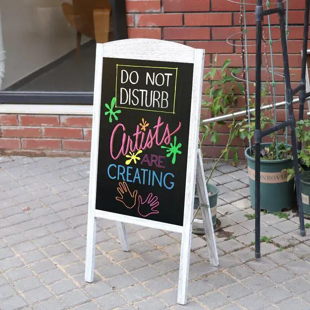 Alt view image 5 of 7 - Heavy Duty A-Frame Magnetic Chalkboard Sidewalk Sign Sandwich Board for Business