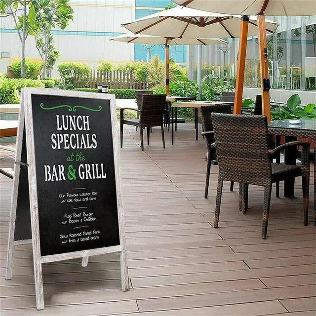 Alt view image 2 of 7 - Heavy Duty A-Frame Magnetic Chalkboard Sidewalk Sign Sandwich Board for Business
