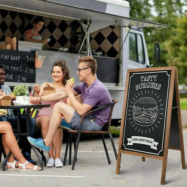Alt view image 5 of 7 - Heavy Duty A-Frame Magnetic Chalkboard Sidewalk Sign  Sandwich Board for Business