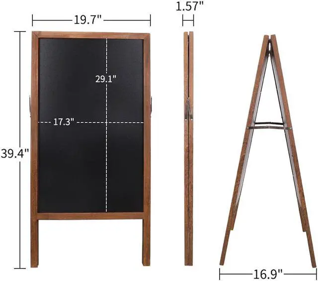 Alt view image 7 of 7 - Heavy Duty A-Frame Magnetic Chalkboard Sidewalk Sign  Sandwich Board for Business