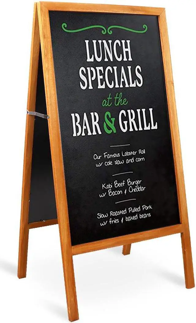 Alt view image 6 of 7 - Heavy Duty A-Frame Magnetic Chalkboard Sidewalk Sign  Sandwich Board for Business