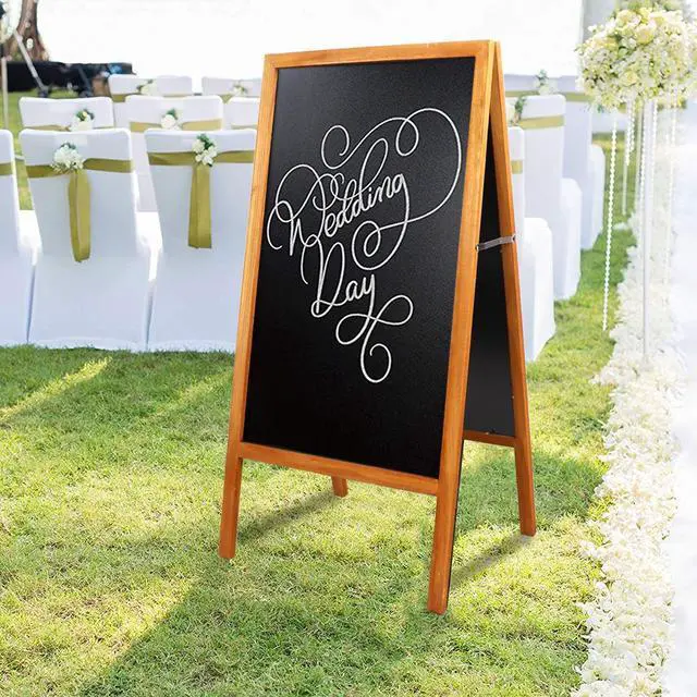 Alt view image 3 of 7 - Heavy Duty A-Frame Magnetic Chalkboard Sidewalk Sign  Sandwich Board for Business