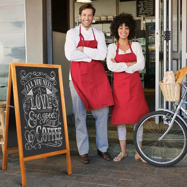 Alt view image 4 of 7 - Heavy Duty A-Frame Magnetic Chalkboard Sidewalk Sign  Sandwich Board for Business