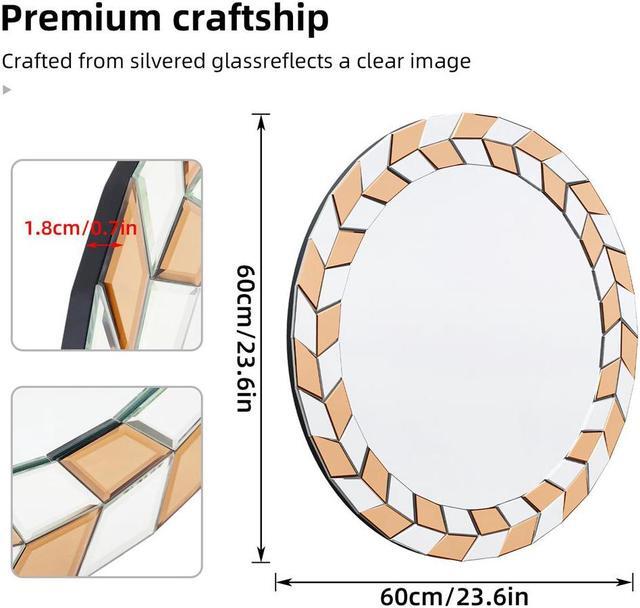 Alt view image 7 of 7 - Gorgeous Wall Art Decorative  Mirror Sliver Accent Mirror Round Vanity Bathroom Mirror