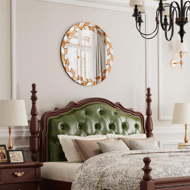 Alt view image 2 of 7 - Gorgeous Wall Art Decorative  Mirror Sliver Accent Mirror Round Vanity Bathroom Mirror