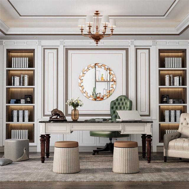 Alt view image 5 of 7 - Gorgeous Wall Art Decorative  Mirror Sliver Accent Mirror Round Vanity Bathroom Mirror