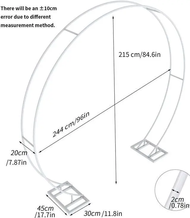 Alt view image 7 of 7 - Metal Wedding Arch Background Stand Round Balloon Arch Backdrop for Party Decor"