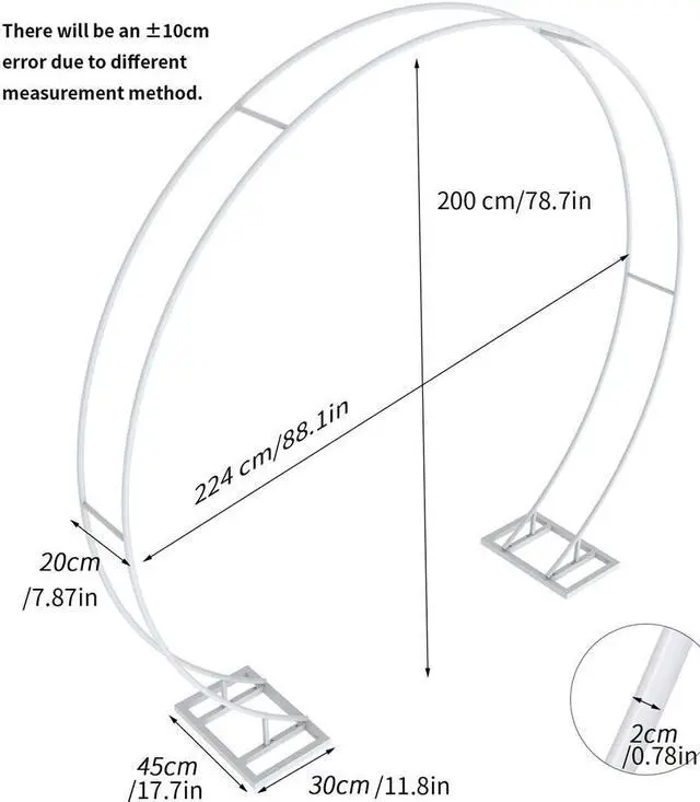 Alt view image 6 of 7 - Metal Wedding Arch Background Stand Round Balloon Arch Backdrop for Party Decor" M