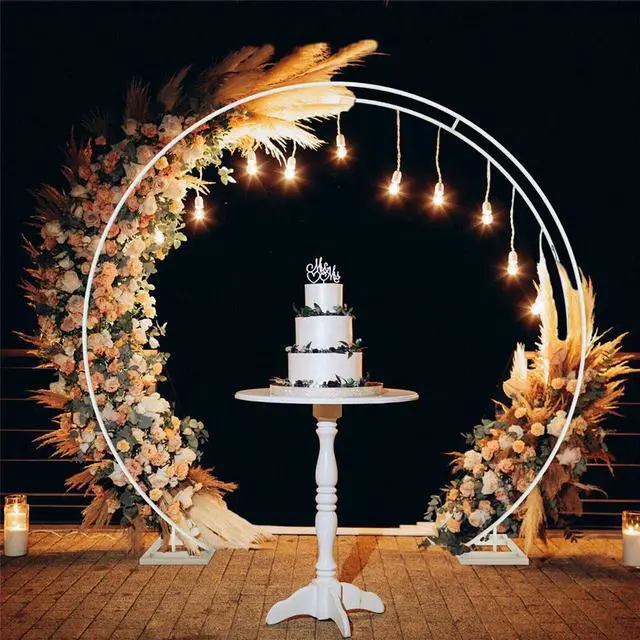Alt view image 2 of 7 - Metal Wedding Arch Background Stand Round Balloon Arch Backdrop for Party Decor" M