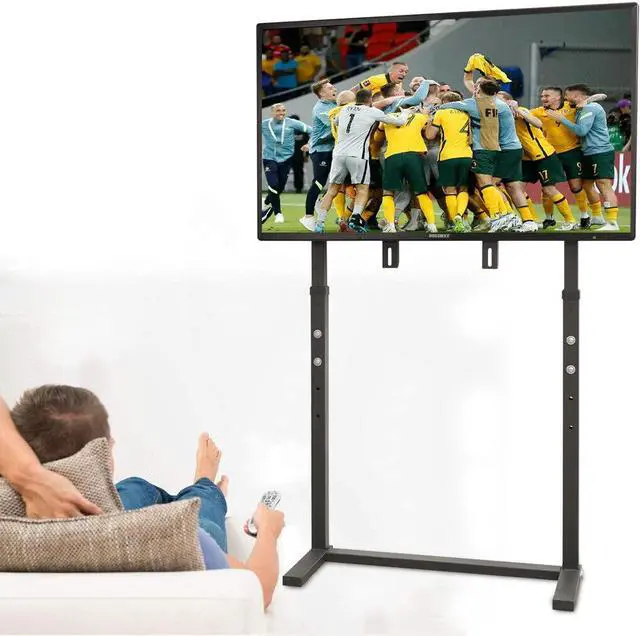Alt view image 5 of 7 - UNHO Heavy Duty Metal Floor TV Stand  Free Standing Mount Stand Height Adjustable TV Bracket Compatible with 32-65 inch Flat Panel LED LCD Plasma Screens