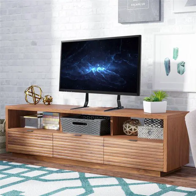Alt view image 4 of 7 - Heavy Duty Universal Tiltable Desktop TV LCD  Stand Flat Screen TV L Shape Base Bracket VESA up to 600*400
