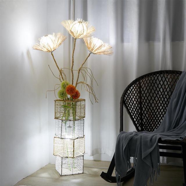 Modern Floral Kerawang Laser Cut Pattern Night Light Lamp Floor