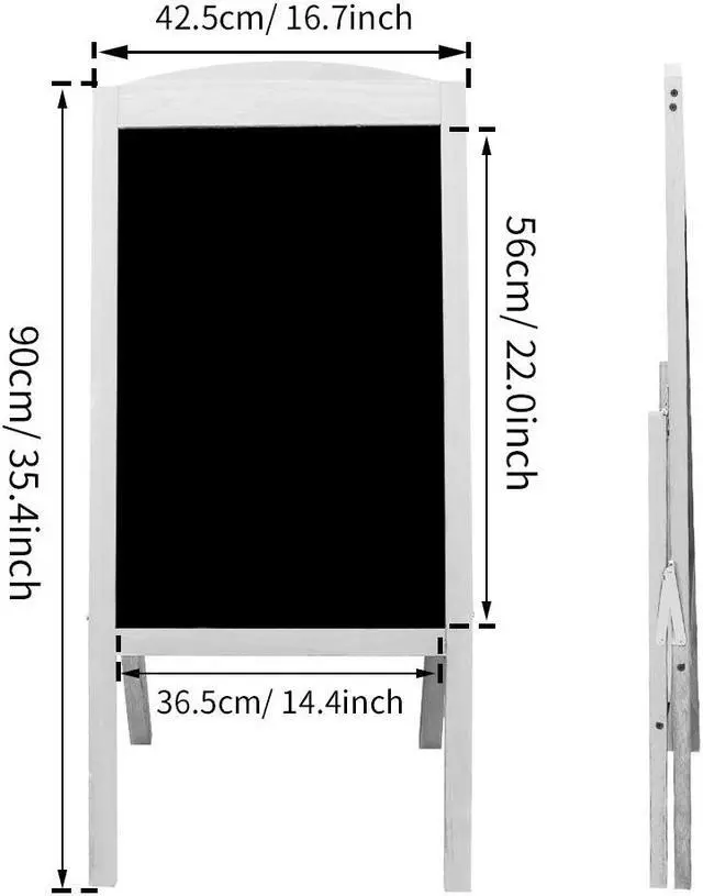 Alt view image 7 of 7 - Wooden A Frame Chalkboard Sign Standing Pavement Chalkboard Easel Magnetic Sandwich Advertising Board Display Stand for Home Bar Countertop Cafe Restaurant Wedding