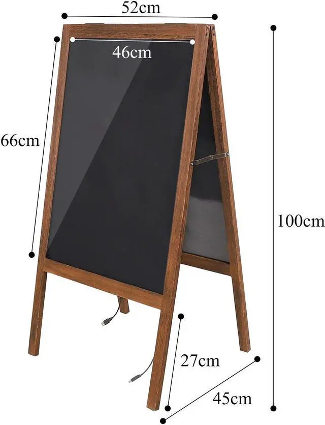Alt view image 7 of 7 - LED Light Drawing Chalk Board Floor Advertising Sign Board Double Sided  Writing Message Board A Frame Chalkboard Easel  for Kids, Restaurant Menu, Bar, Celebration