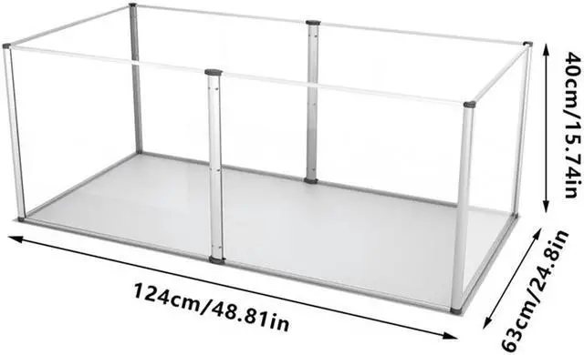 Alt view image 7 of 7 - Acrylic Extended Pet Whelping Playpen Fence Small Animals Cage Puppy Cat Kennel Enclosure Hamsterm Crate with Waterproof Mat