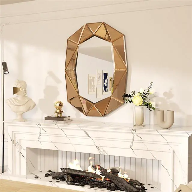 Alt view image 4 of 7 - Stereoscopic Wall Decorative Mirror Sophisticated Over Fireplace Accent Mirror Bathroom Mirror