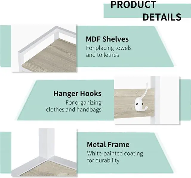 Alt view image 5 of 7 - UNHO Over Toilet/Washing Machine Storage Rack Organizer Shelf Unit Bathroom Laundry