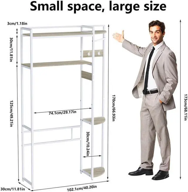 Alt view image 7 of 7 - UNHO Over Toilet/Washing Machine Storage Rack Organizer Shelf Unit Bathroom Laundry