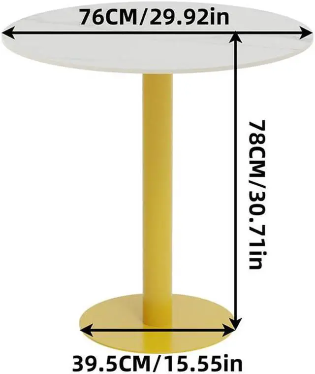 Alt view image 7 of 7 - Anti-Tipping Bistro Bar Table Stone-Top OfficeTable DiningTable with Steel Pedestal