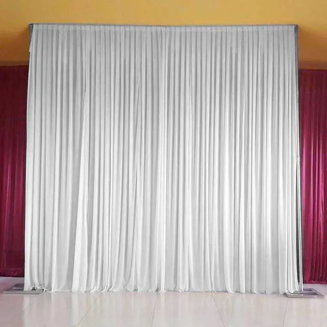 Main image of UNHO Elegant Crafts White Backdrop Curtain 20ftx10ft with Rod Pocket for Wedding Photography, Event Parties, and Stage Decoration