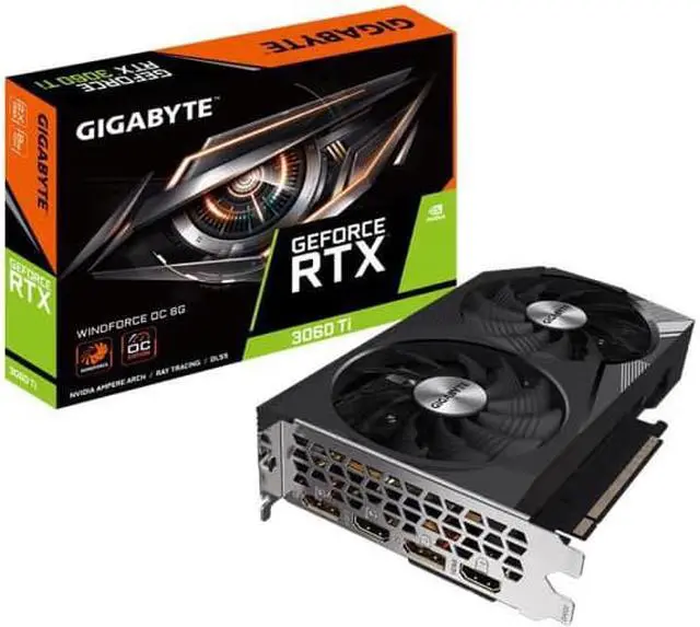 Main image of GIGABYTE RTX 3060Ti Gaming Video Card Chicken Eating Video Racing Assembly Computer Independent Video Card 3060Ti WF2OC 8G Wind Devil